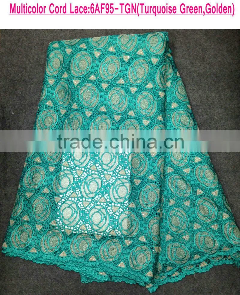 Latest cord lace popular african lady suit fabric beaded lace for evening dress