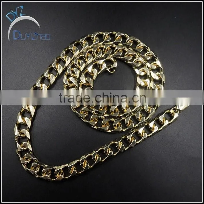 factory new hip hop gold cuban chain necklace
