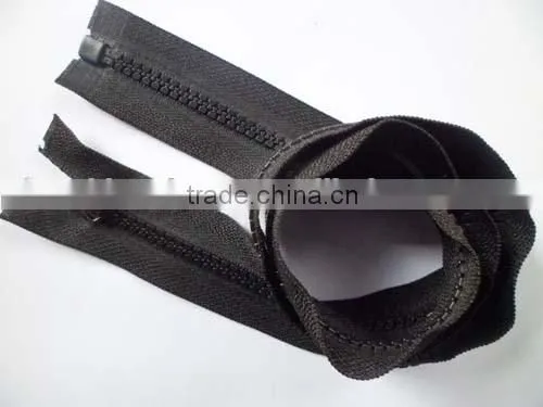 5# plastic resin zipper open end zipper with plated black nickel hook slider zipper winter coate zipper