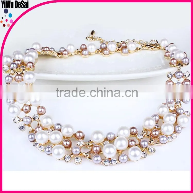 2015 best seller jewelry alloy fashion jewelry beaded necklace