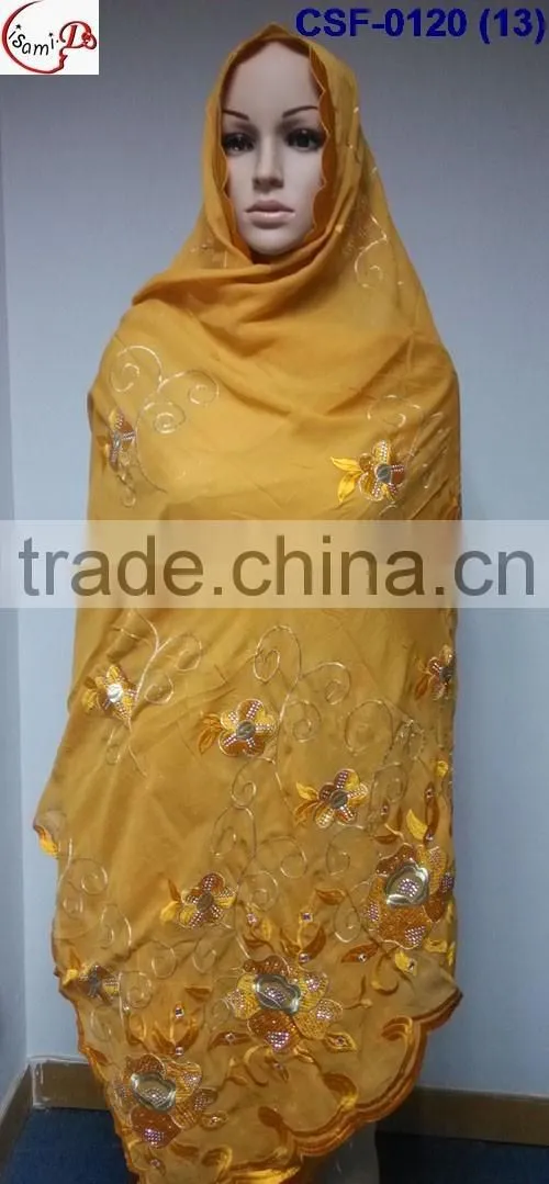 SCF-0120 Latest design nice pattern embroidery soft material high quality fashion women long scarf for clearence sale