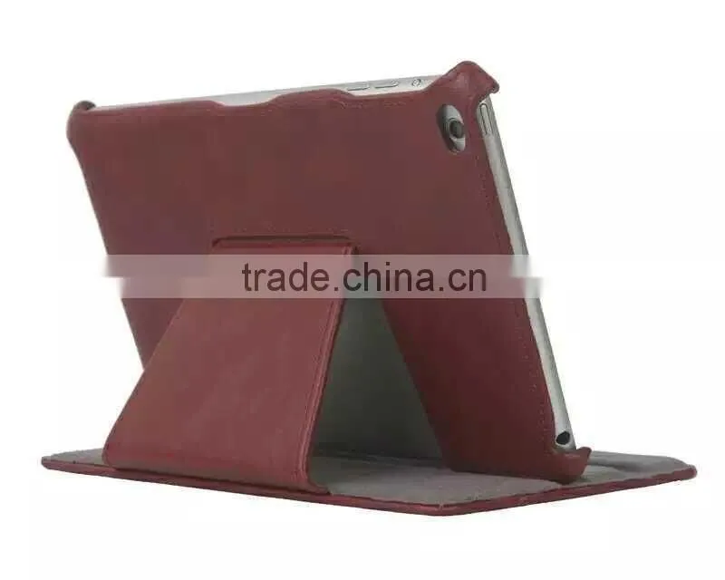 New product in China For Ipad mini4, folio design leather case with stand