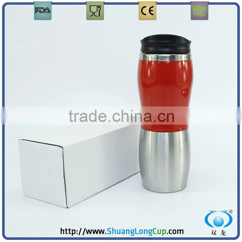 Two-Toned Double Wall Insulated Unique Coffee Travel Mug Tumbler