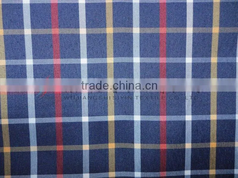 Yarn Dyed Check dark blue Fabric