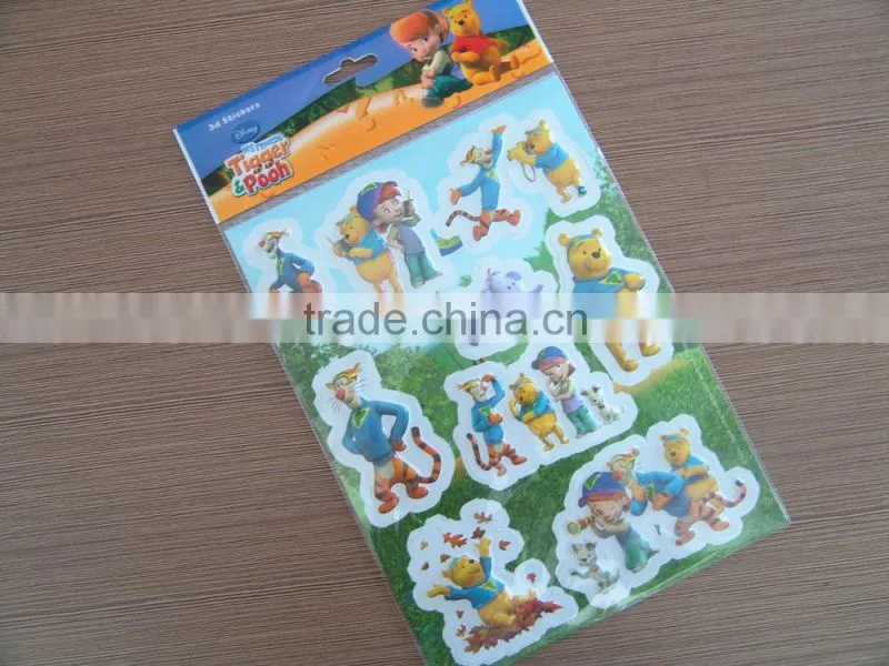 3D cartoon bubble stickers for kids 3d wallpaper stickers custom cartoon 3d bubble foam puffy sticker