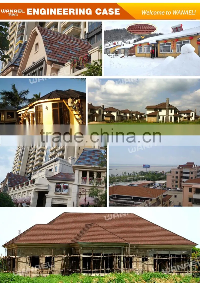 Chinese cheap price high quality Wanael stone coated steel roof/playground roof