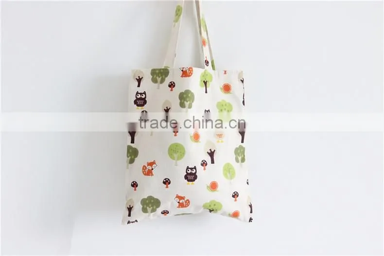 2016 new style full printing canvas shoulder bag with tote for shopping
