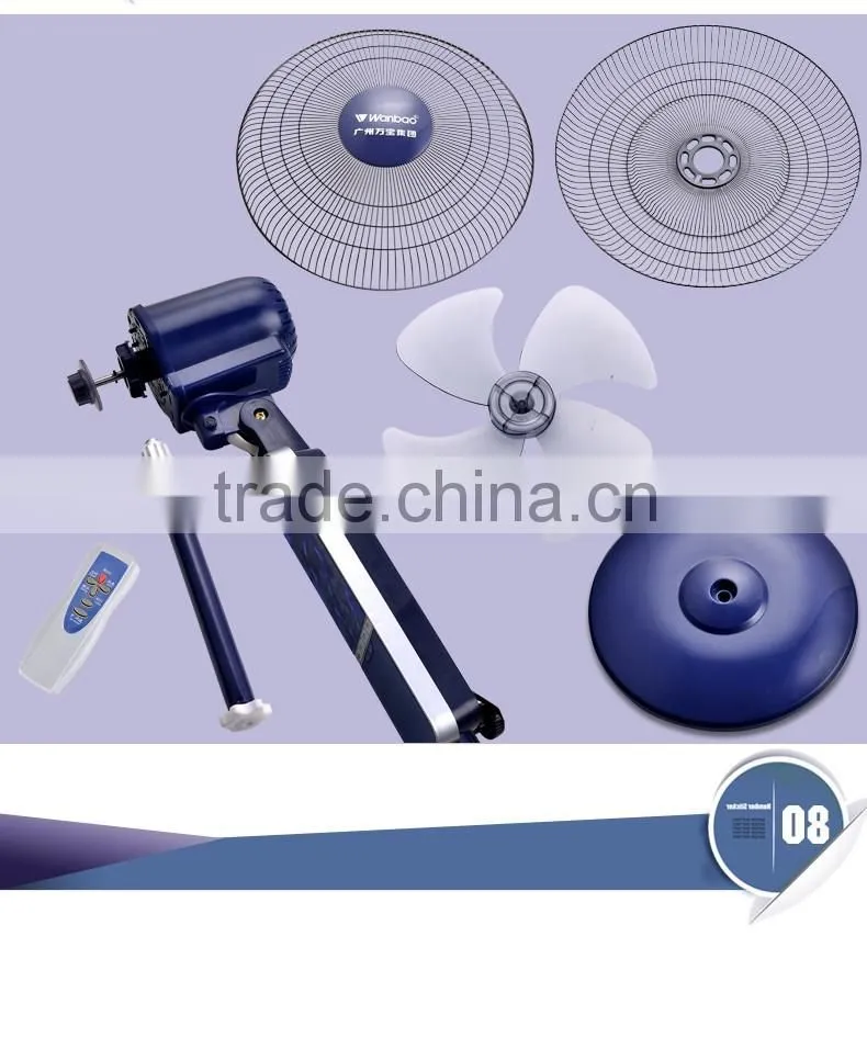 ABS 16 inch stand fan with remote control LED light