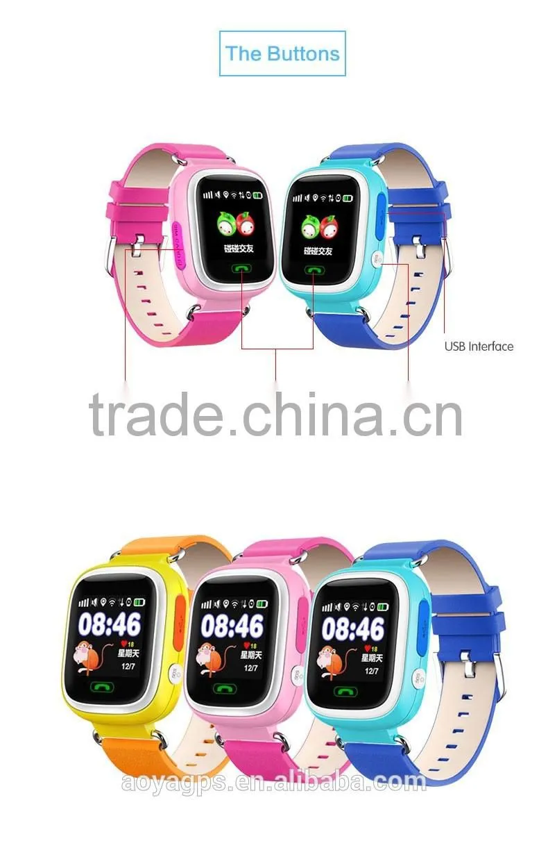 Wholesale GPS Tracker Kids Watch Phone GSM SOS Button Pedometer Touch Screen