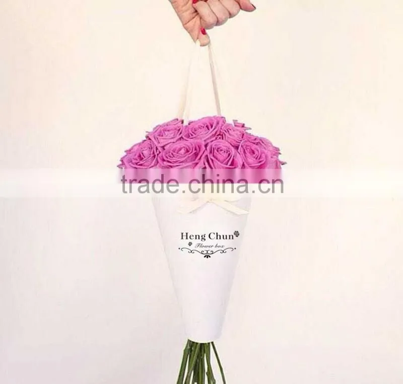 High quality cardboard flower box with ribbon
