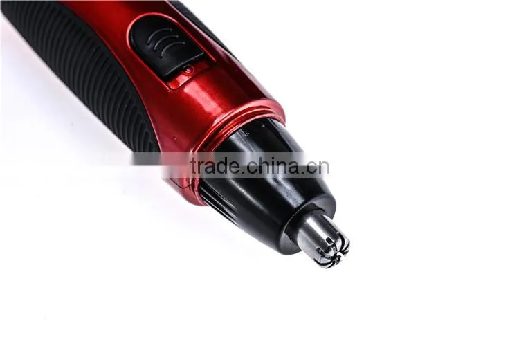 Precision wet and dry nose and ear hair trimmer with mustache cutter