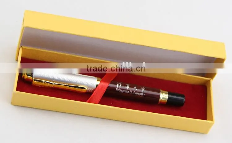 logo high quality gift box metal gel pen