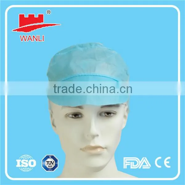 Blue /White PP snood cap for food industry