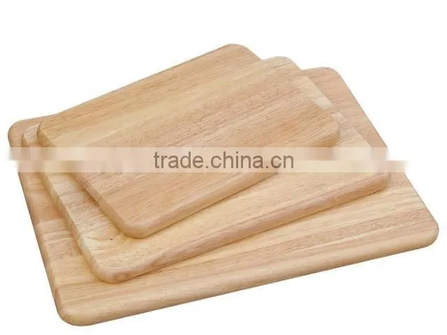 rubber wood cutting board chopping block with 3 different sizes