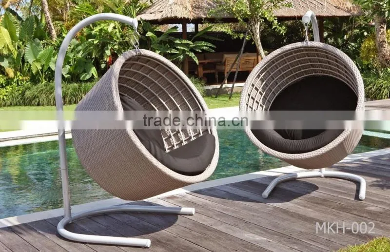 PE rattan Round Swing Chair - poly rattan hanging chair - Wicker Swing Chair