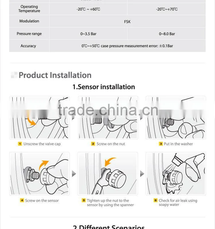 2015 SteelmateTP-S1 solar power tpms dual pressure gauge for cars, tpms for truck, air pressure tester