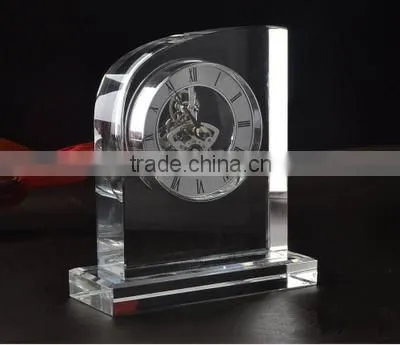 crystal desktop clock for business gift decor