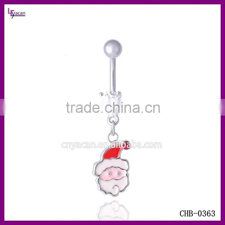 Surgical Steel Lovey Santa Claus Belly Chain Piercing