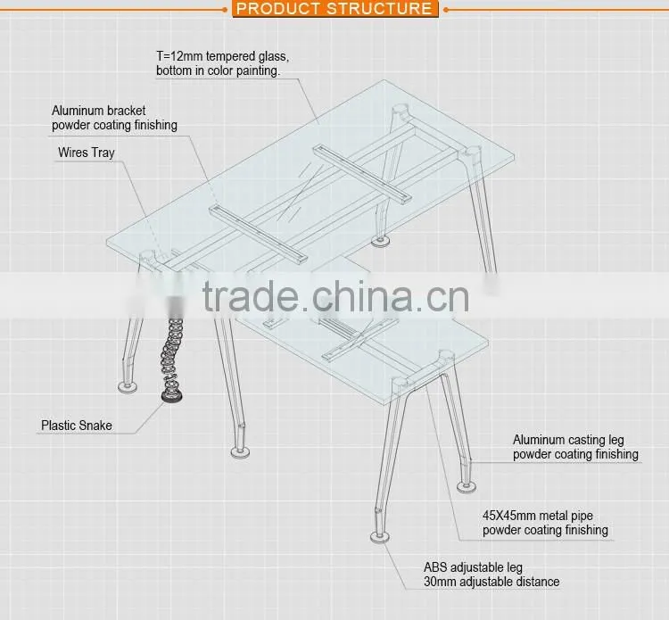 Customized modern high end L-shape executive office furniture