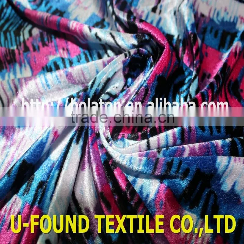 China Velvet Factory KS 92 Polyester 8 Spandex Velvet Fabric