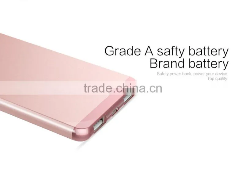 2016 newest design slim USB Type-C 10000mah portable power bank