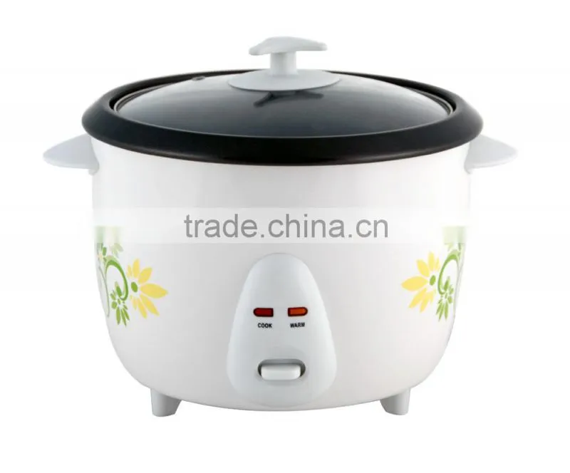 Fashionable flower printed drum rice cooker with non-stick coating inner pot