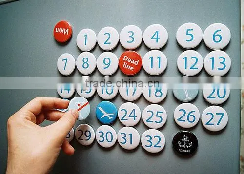 cute mini round tin magnets for fridge, metal magnet button badge