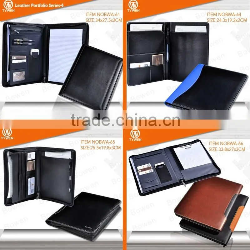 hot sale conference folder with 3 ring binder/leather document folder