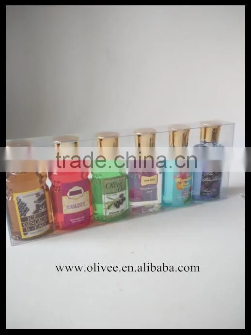 flower herbal fragrances 65ml moisturizing body gel shower gel set with PVC folded box