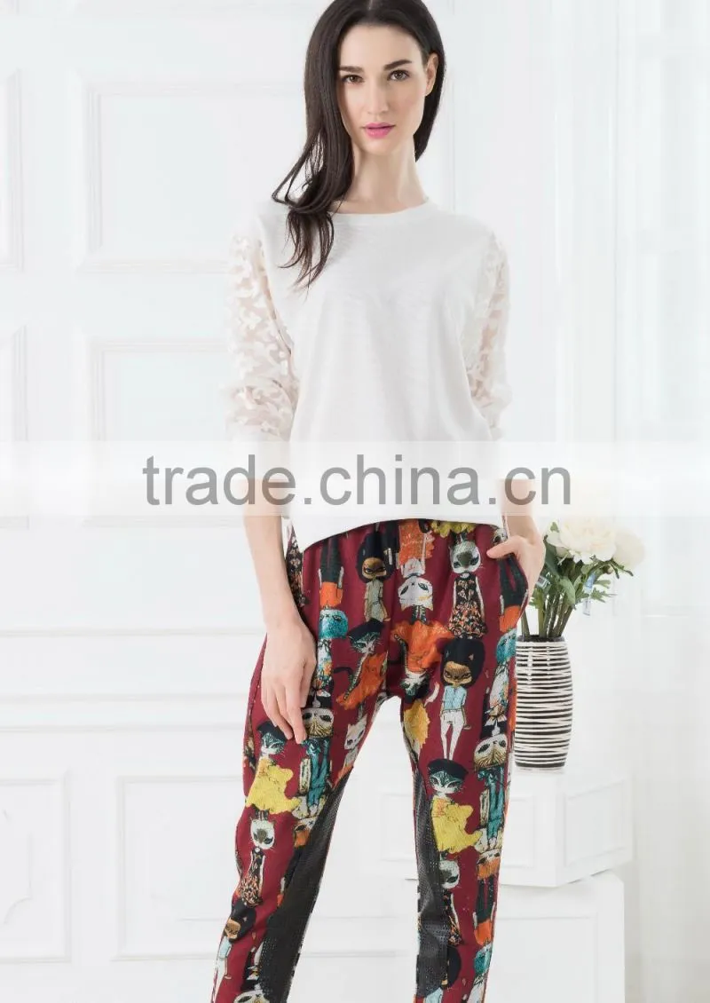 NEW ARRIVAL summer tops and blouses 2016 white lace sleeve shirt for woman chiffon fabric OEM tops cheap price