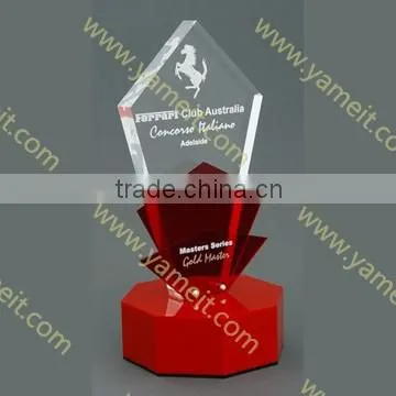 2016 elegant design silk screen acrylic trophy awards souvenir gift