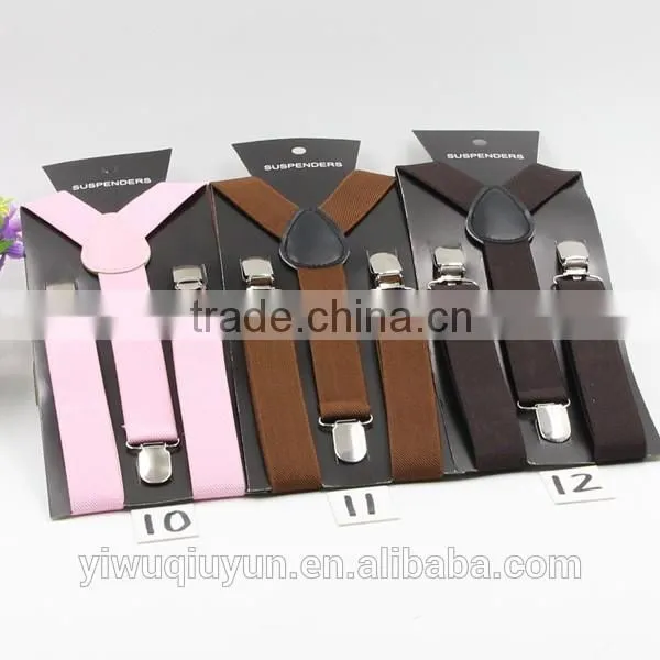 Wholesale Children Braces Boys Y-back Adjustable Suspender Girls Clip-on Kids Suspender Boys Belts Straps 40 Colors 2.5X85CM