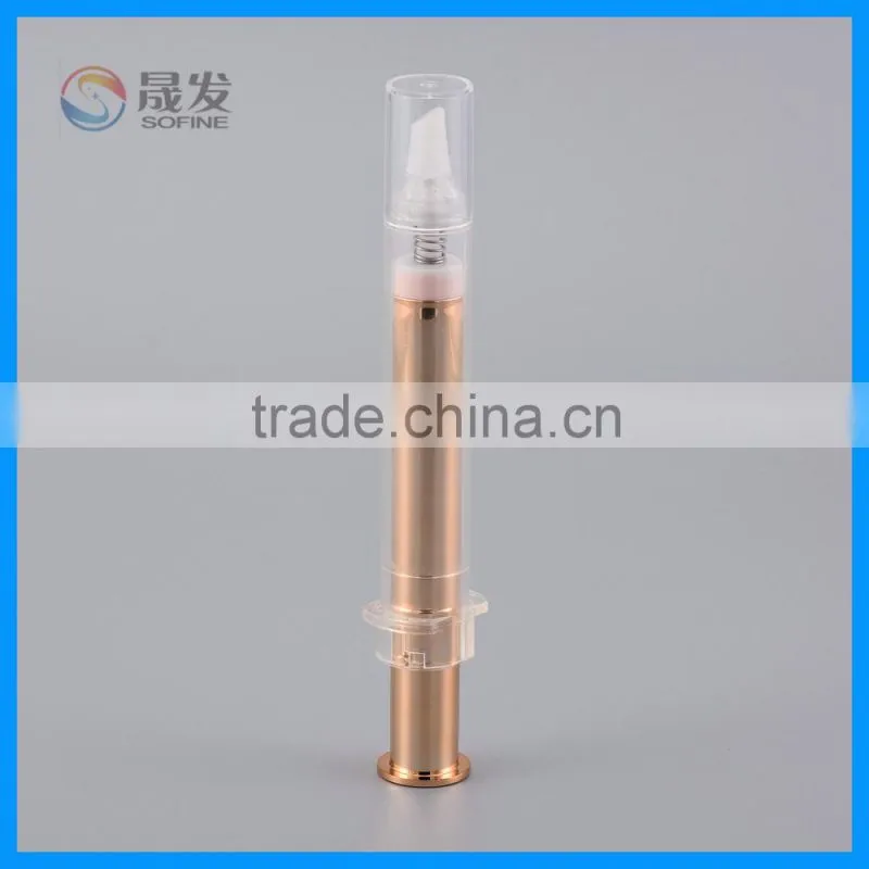 Needle airless pump tube for cosmetic packaging