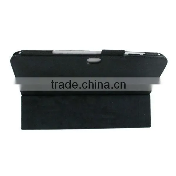 luxury leather case for Samsung tab/tab2 n8000 Three-Fold leather stand