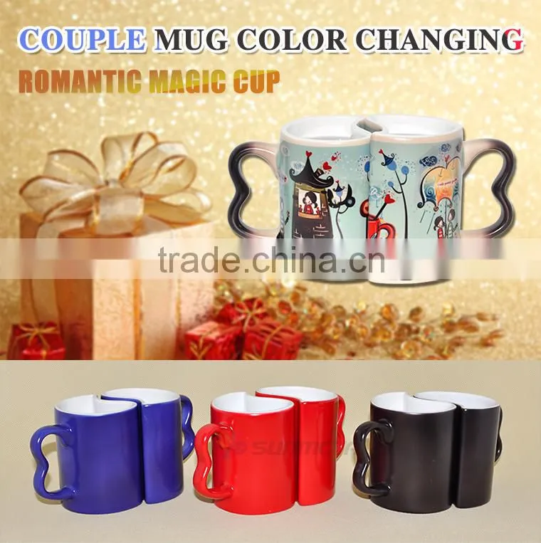 11oz blank sublimation color changing magic couple mug