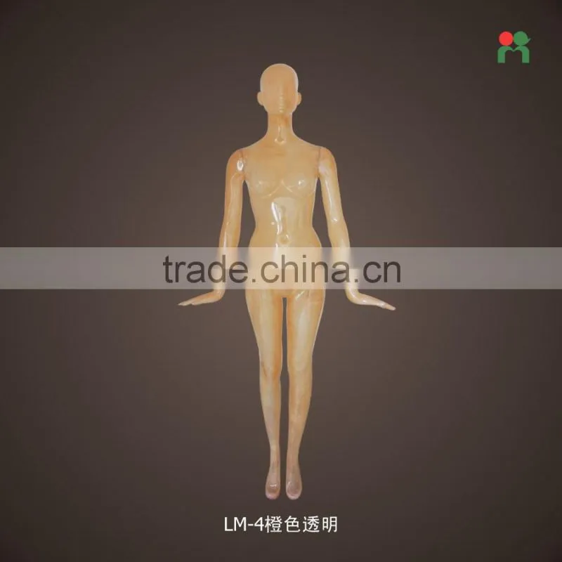 Hot sale fashiion female mannequin transparent plastic mannequin