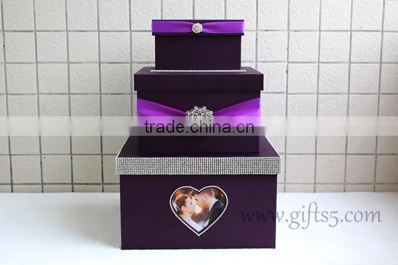 Elegant wedding card box holder with photo frame