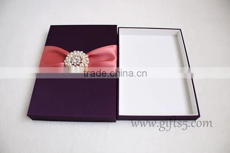 High quality elegant Custom Handmade wedding invitation gift boxes