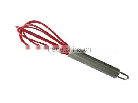 fashionable 12 inch silicone egg whisk with stainless hand