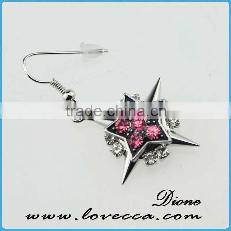 Cheap wholesale fashion women silver alloy setting crystal fancy earrings