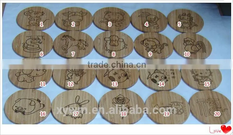 Set of heat-insulated bamboo cup coaster with holder