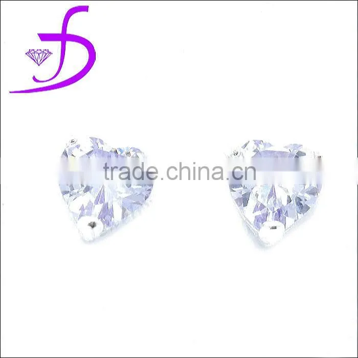 Factory direct sale rhodium plated 925 silver CZ stud earring