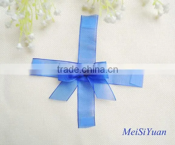 China wholesales decorative cross satin packing ribbon bow /gift packing ribbon bow/cross ribbon bow