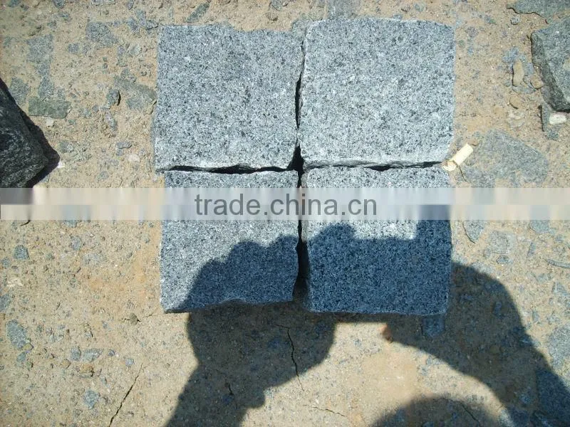 G654 dark grey cube stone