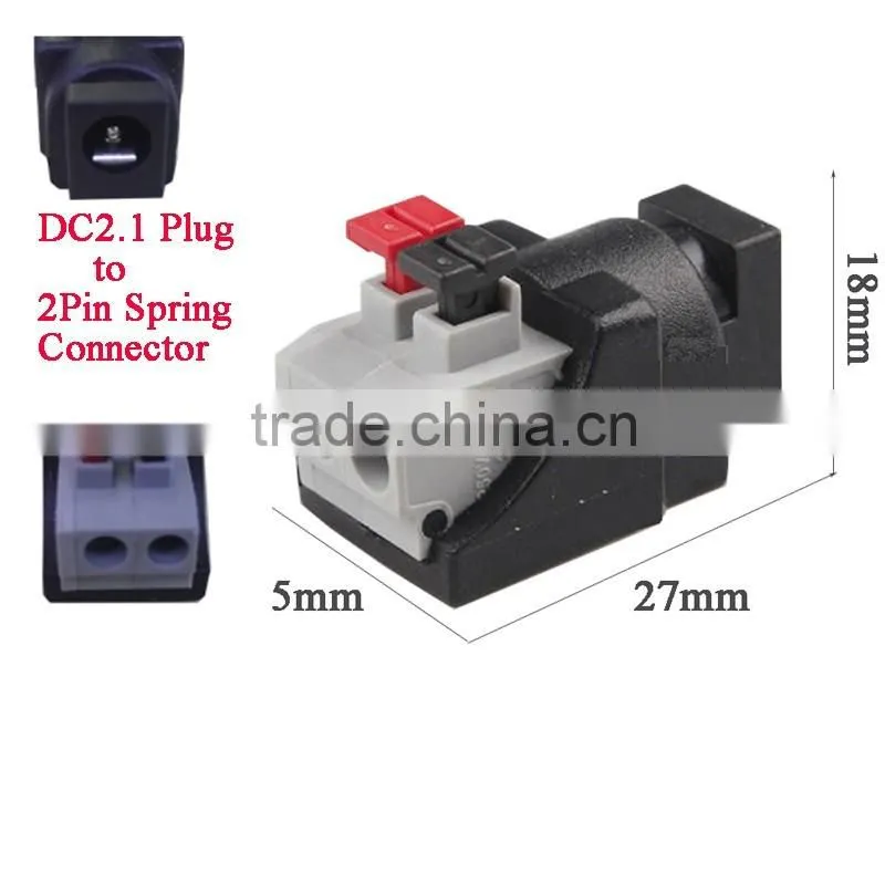 MALE 2.1MM X 5.5MM DC POWER CONNECTOR DIY SPRING CLAMP QUICK FIX