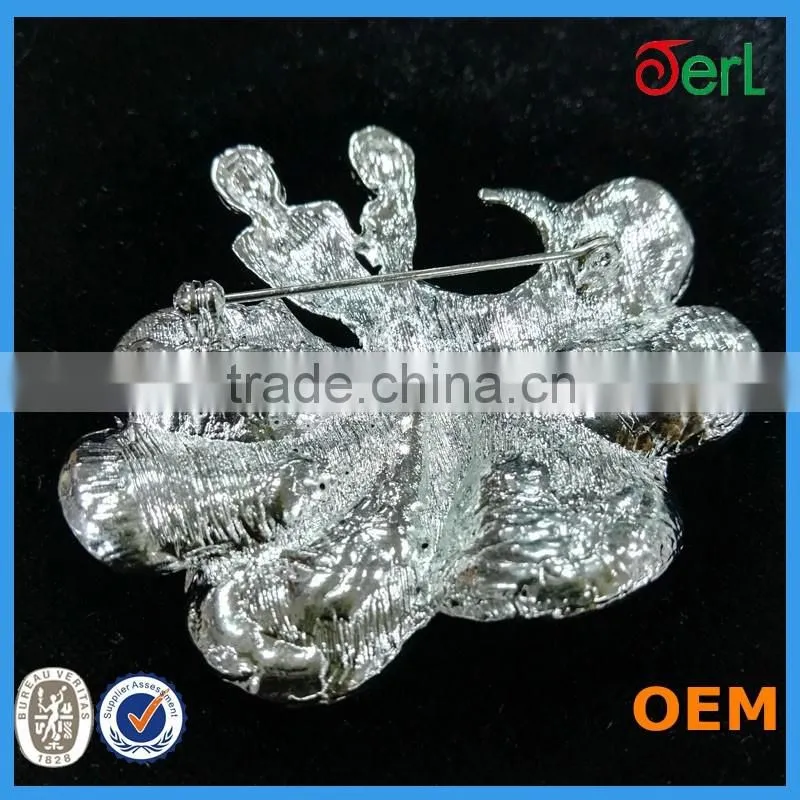Fashion Clear Rhinestone Lover Brooch For Wedding Invitation