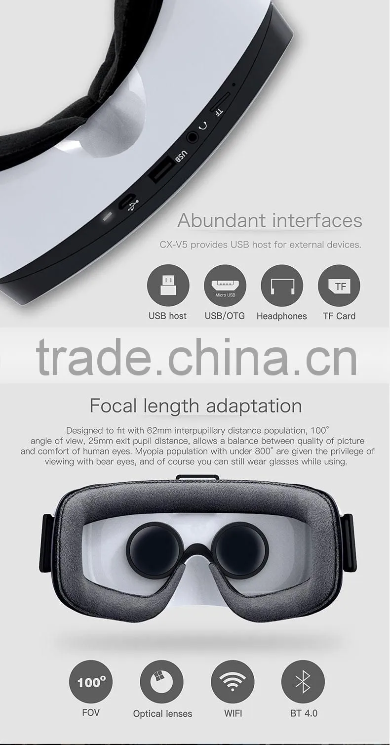 CX-V5 5.5inch 1080p full hd screen touch control rockchip rk3288 all in one virtual reality v002