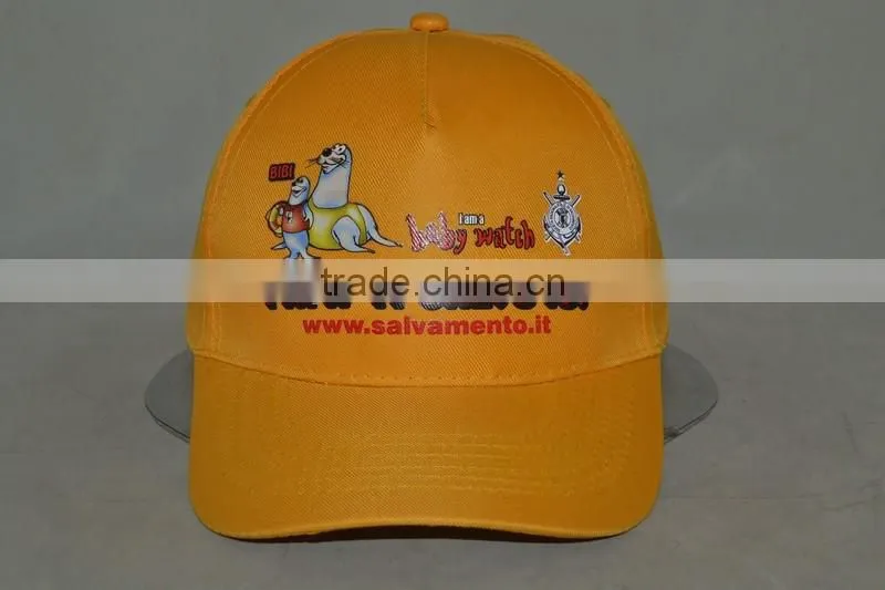 Guangzhou professional custom 100% polyester fibre yellow hat factory Famous auto brand baseball cap