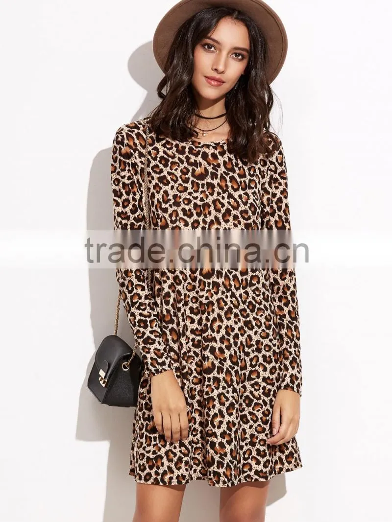 Leopard Print Shift Tee Dress Hot & Sexy