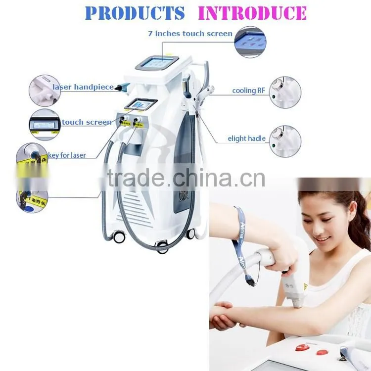 Effective !!! Hair removal a portable elight (IPL+RF) +SHR+OPTfor wrinkle and pigment removal with high quality